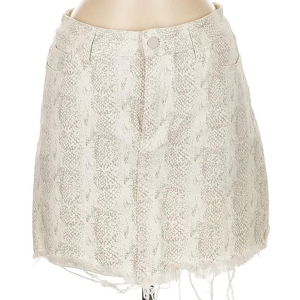 PAIGE Snake Print Cream Mini Skirt